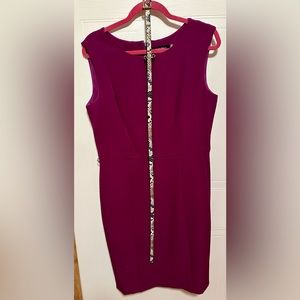 Ellen Tracy Size 10 Purple Dress with Belt